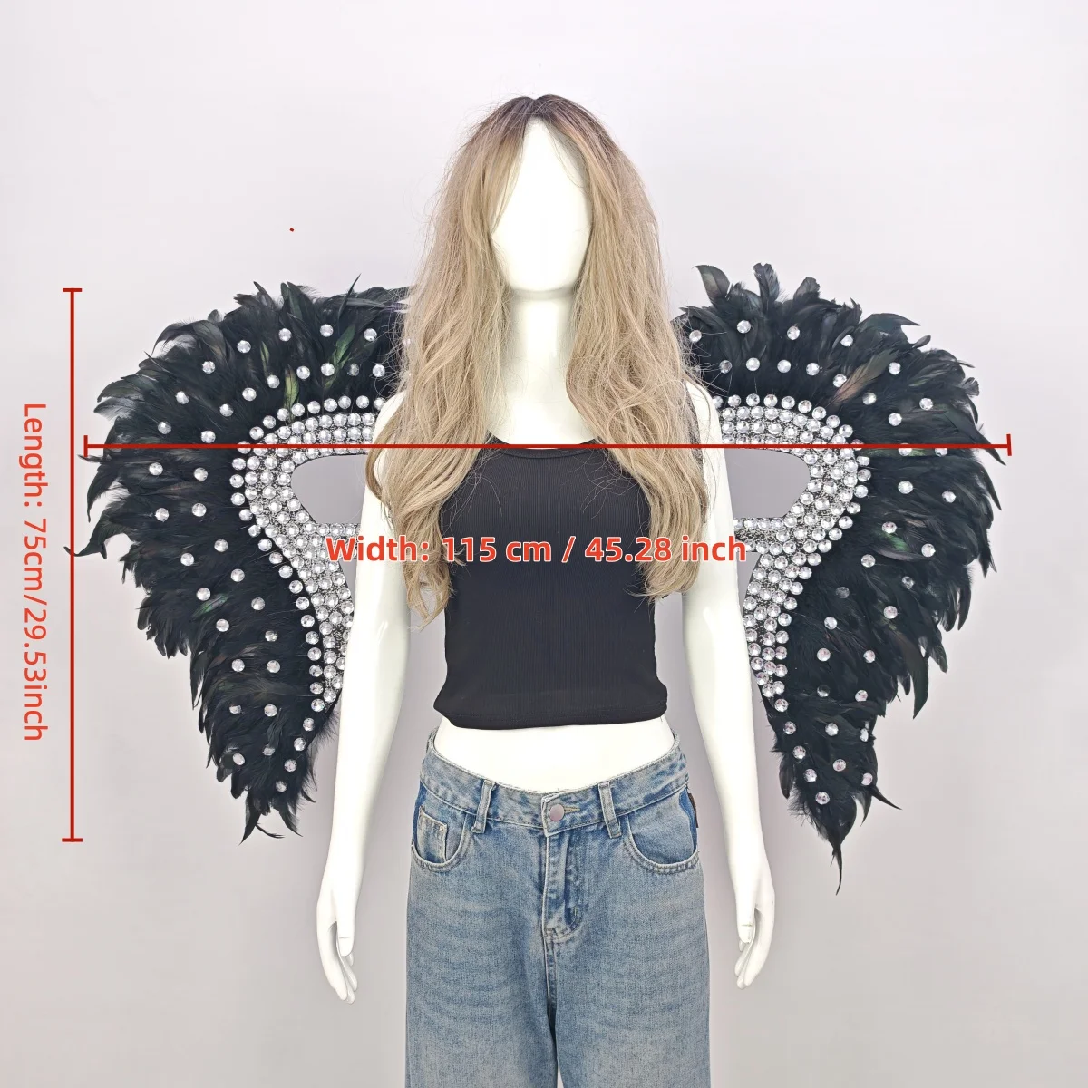 Carnival Graduation Ball Party Costume Accessories Artificial Feather Wings Halloween Catwalk Performance Character Cos Props