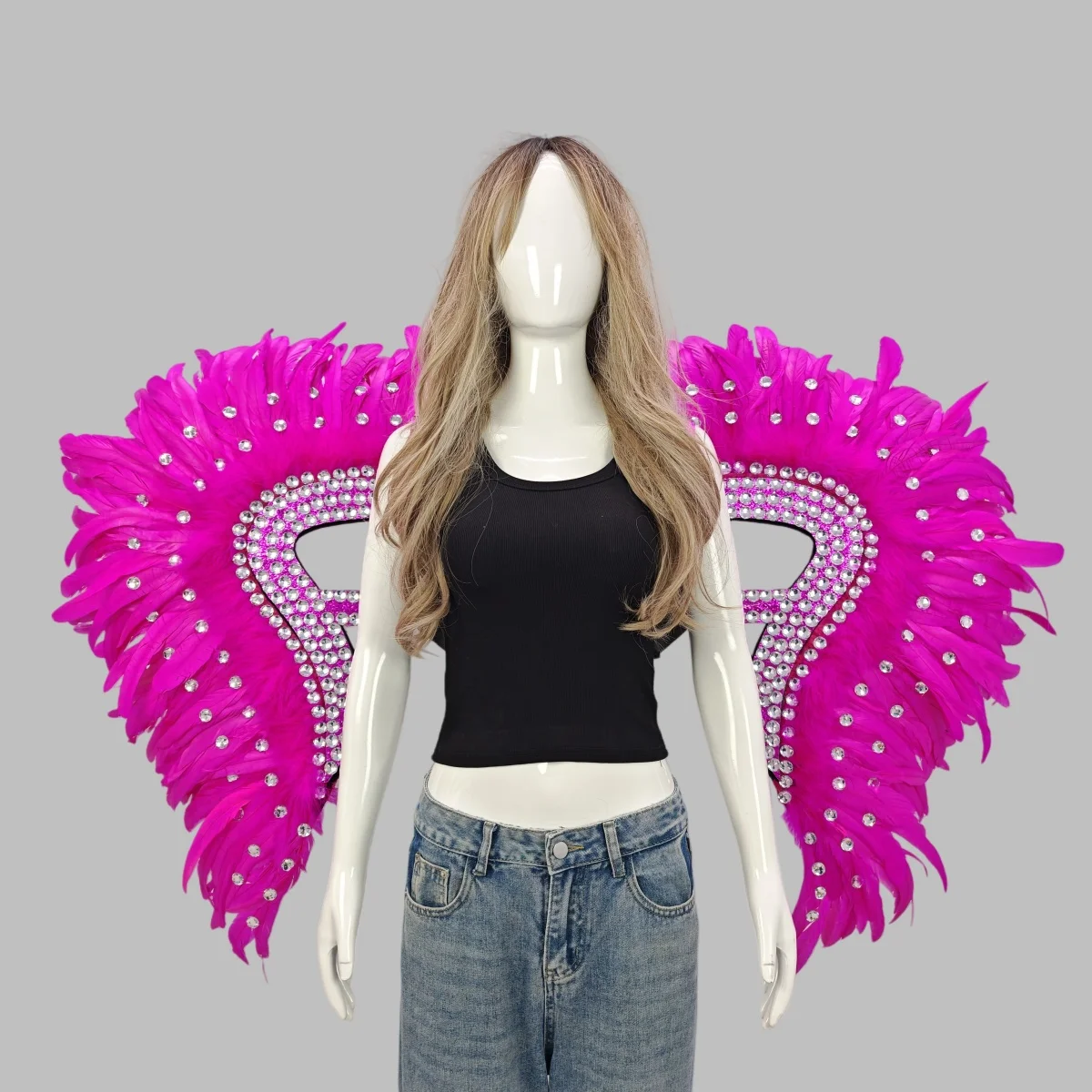 Carnival Graduation Ball Party Costume Accessories Artificial Feather Wings Halloween Catwalk Performance Character Cos Props