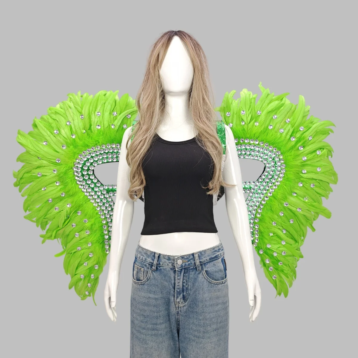 Carnival Graduation Ball Party Costume Accessories Artificial Feather Wings Halloween Catwalk Performance Character Cos Props