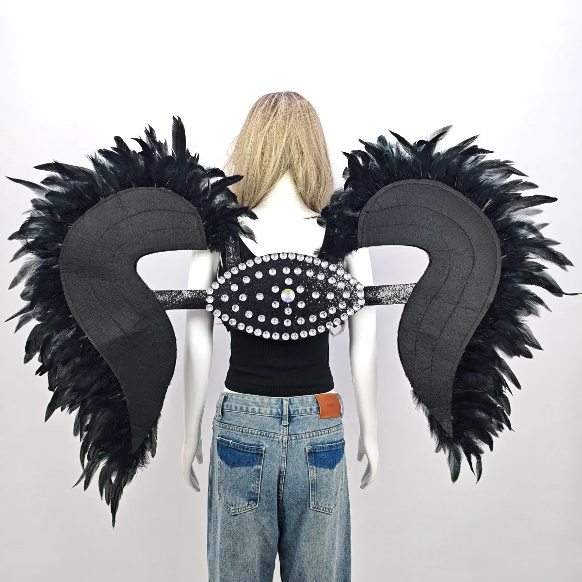 Carnival Graduation Ball Party Costume Accessories Artificial Feather Wings Halloween Catwalk Performance Character Cos Props