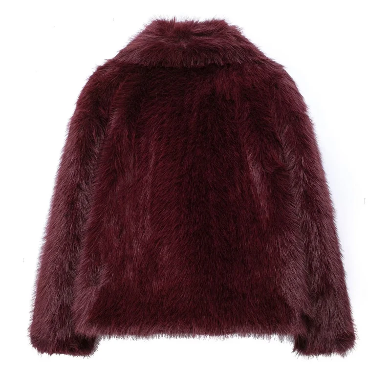 HXAO White Faux Fur Coat 2024 Woman New in coats Autumn Winter Fur Plush Fluffy Jacket Warm Red Gray Black Outerwears