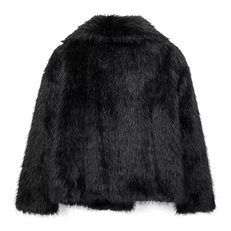HXAO White Faux Fur Coat 2024 Woman New in coats Autumn Winter Fur Plush Fluffy Jacket Warm Red Gray Black Outerwears