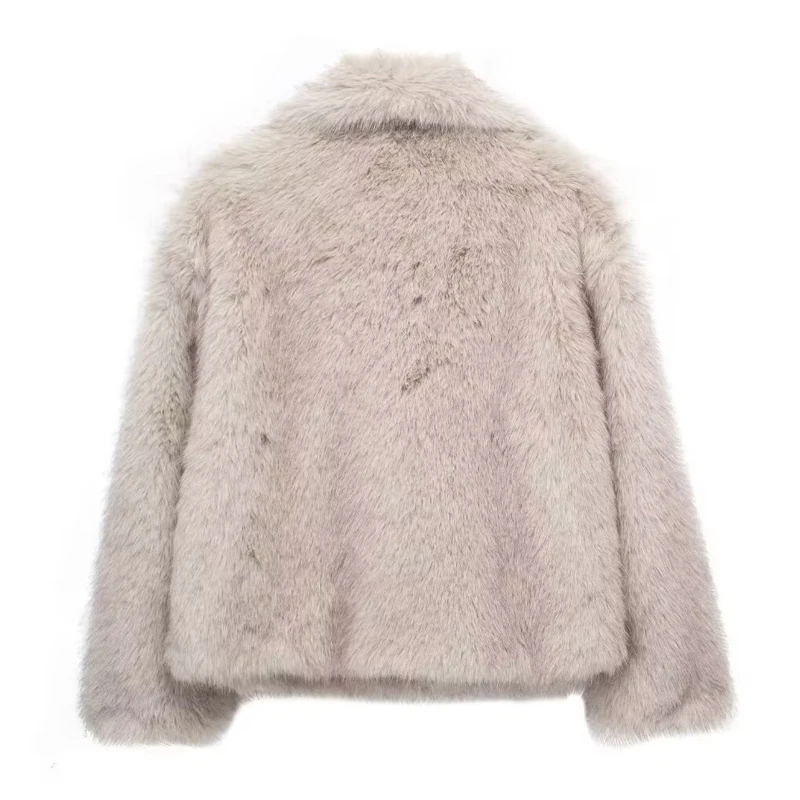 HXAO White Faux Fur Coat 2024 Woman New in coats Autumn Winter Fur Plush Fluffy Jacket Warm Red Gray Black Outerwears