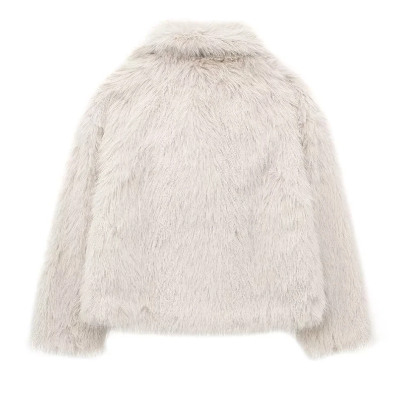 HXAO White Faux Fur Coat 2024 Woman New in coats Autumn Winter Fur Plush Fluffy Jacket Warm Red Gray Black Outerwears