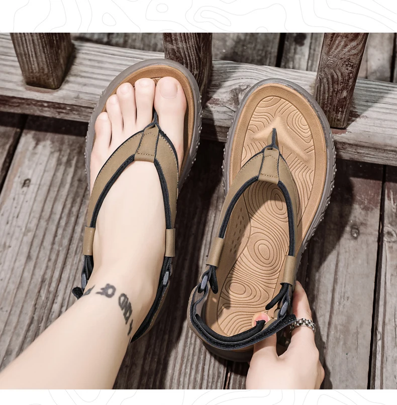 Men's Simple Casual Sandals Summer Outdoor Anti Slip Wear-Resisting Comfort Beach Shoes Breathable Fashion Male Walking Slippers