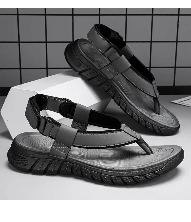 Men's Simple Casual Sandals Summer Outdoor Anti Slip Wear-Resisting Comfort Beach Shoes Breathable Fashion Male Walking Slippers