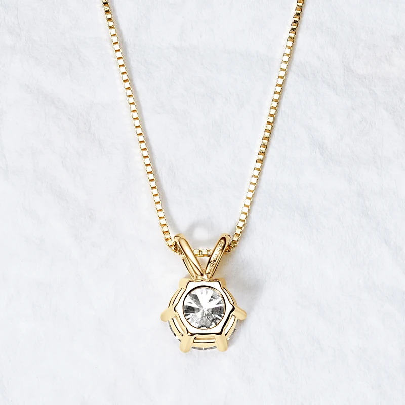 Classic 0.5CT-5CT D Moissanite Pendant Necklace Adjustable Chain 925 Silver for Women with Certificate 2CT 3CT 4CT Lab Diamond