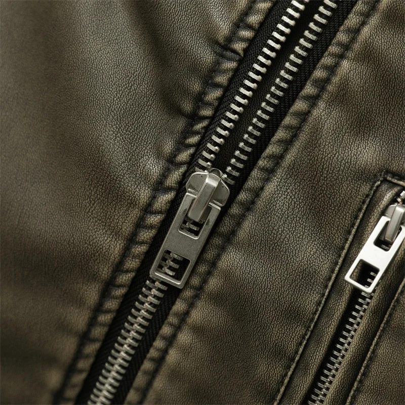 2025 Vintage Loose Pu Faux Leather Short Jacket with Belt Streetwear Female Zipper Retro Moto Biker Coat Outwear Tops