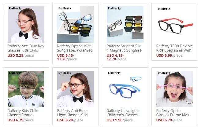 Ralferty 2 In 1 Kids Sunglasses Polarized Clips On Glasses Child 0 Diopter Prescription Optic Myopia Eyewear Frame Glasses Chain