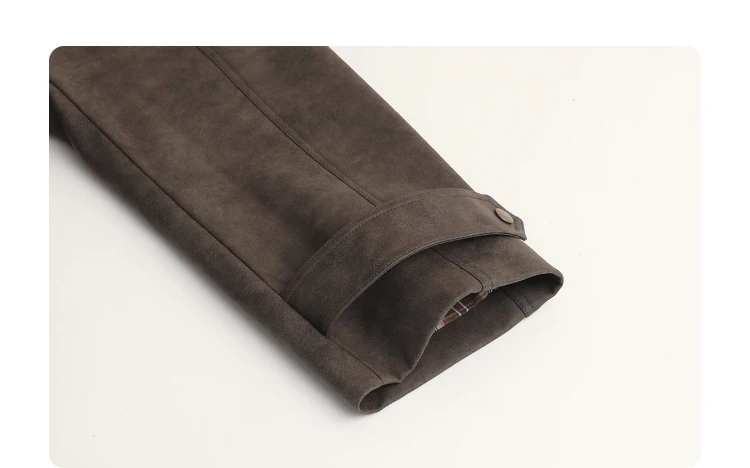 CHIC VEN New Women Suede Jackets Loose Retro Stand Up Collar Mid-length Ladies Casual Coat Female Overcoat Autumn Winter 2025