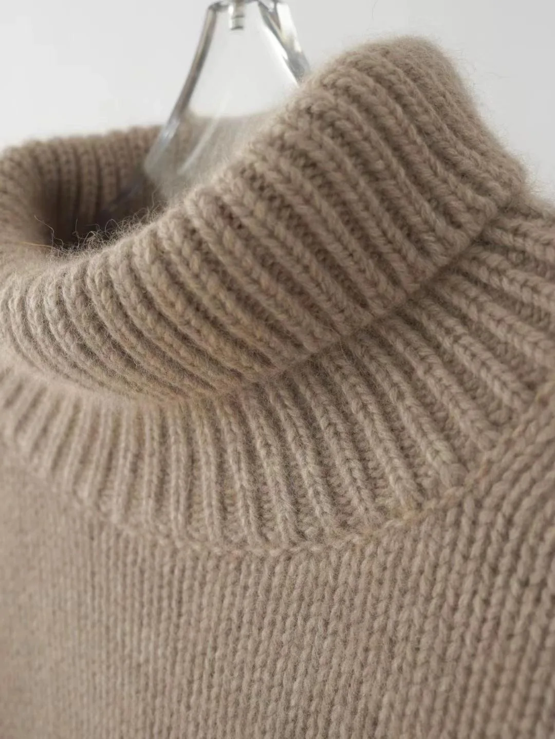 MVLYFLRT Autumn and Winter New 100% merino Wool Sweater Women's Knitted High Neck Pullover Casual Loose Large Size tops