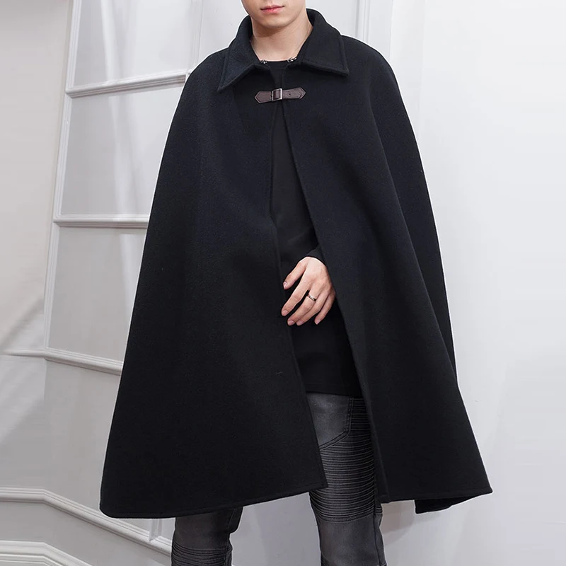 INCERUN Fashion Men Cloak Coats Lapel Solid Color One Button Cape Trench Streetwear 2023 Casual Male Overcoats Ponchose S-5XL
