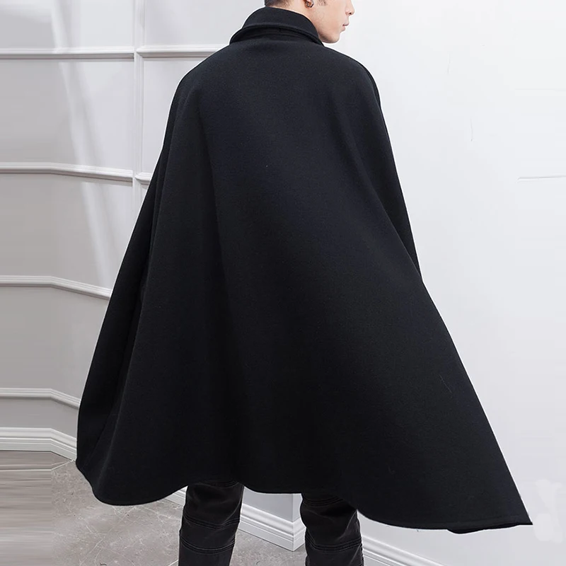 INCERUN Fashion Men Cloak Coats Lapel Solid Color One Button Cape Trench Streetwear 2023 Casual Male Overcoats Ponchose S-5XL