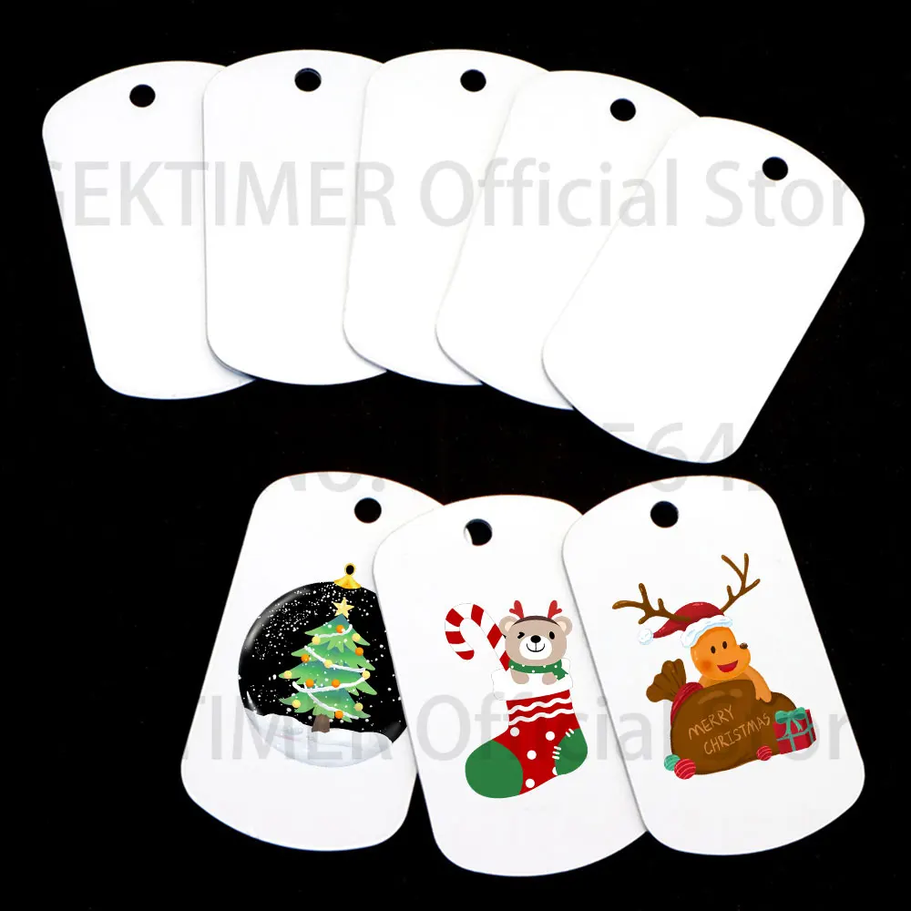 Wholesale 100Pcs Sublimation Keychian Custom Personalized Identity Tag Dog ID Tags DIY For Men Pendant Collar Accessories
