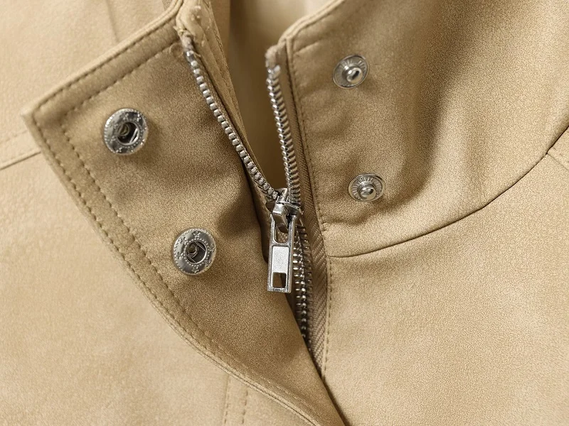 MUJER Suede Bomber Jacket Woman Oversized Demi-season Jackets for Women Outerwears Winter Overcoat Female Zip Women's Jackets