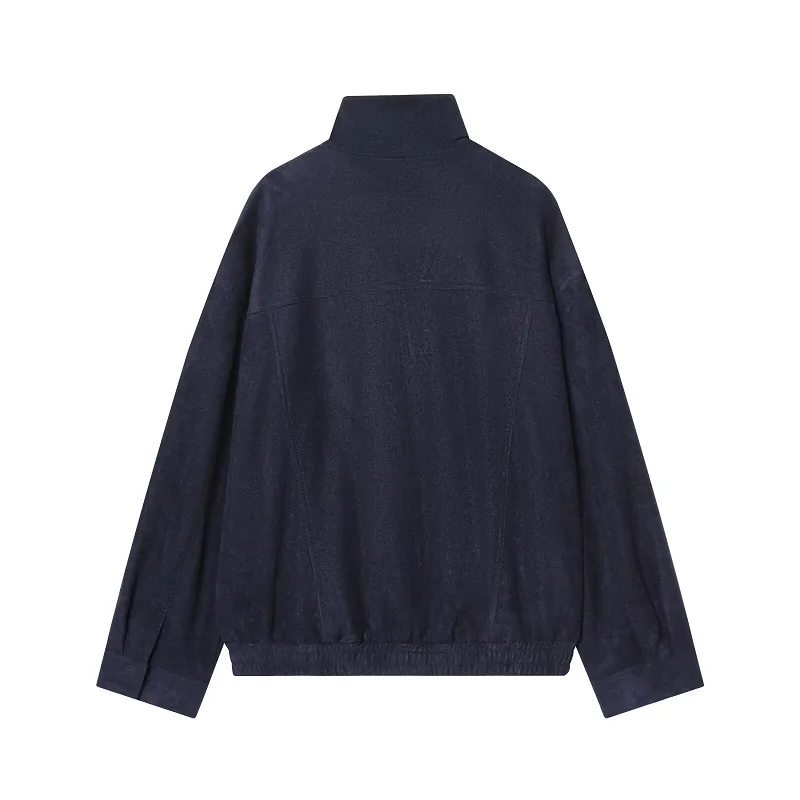 MUJER Suede Bomber Jacket Woman Oversized Demi-season Jackets for Women Outerwears Winter Overcoat Female Zip Women's Jackets