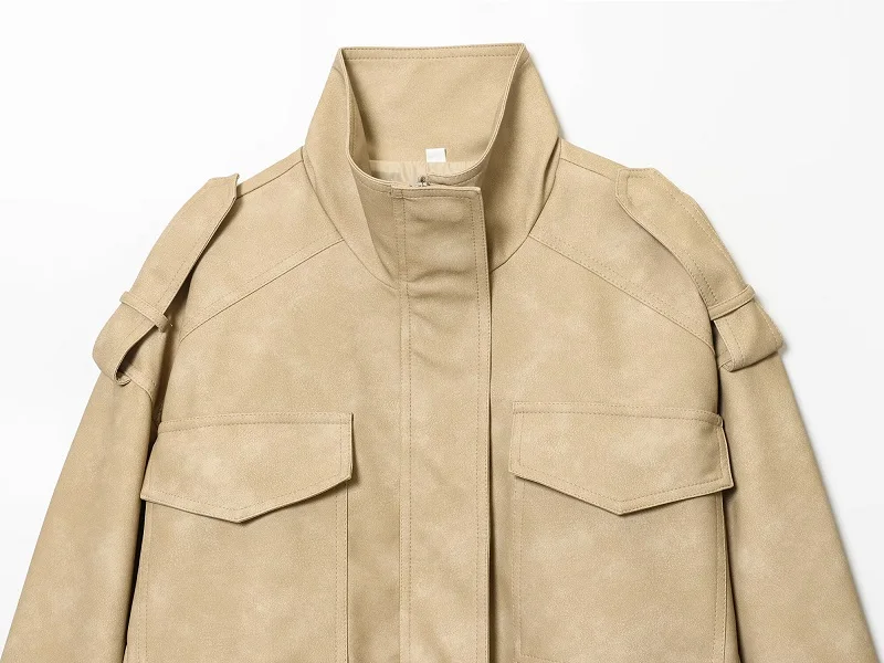 MUJER Suede Bomber Jacket Woman Oversized Demi-season Jackets for Women Outerwears Winter Overcoat Female Zip Women's Jackets