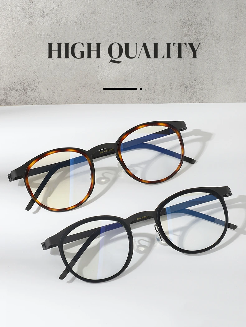 High Quality Pure Titanium Photochromic Anti Blue Light Reading Glasses for Men Woman with Oval Brand Design Presbyopia Glasses