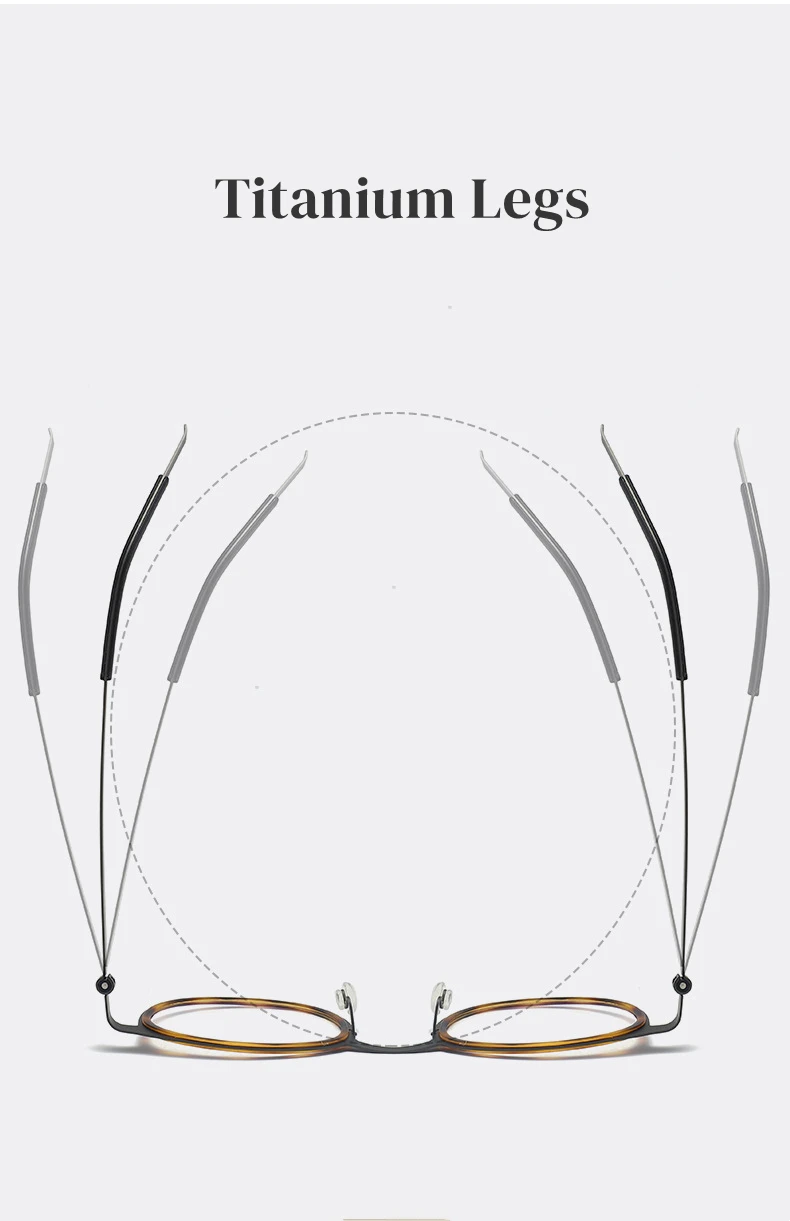 High Quality Pure Titanium Photochromic Anti Blue Light Reading Glasses for Men Woman with Oval Brand Design Presbyopia Glasses