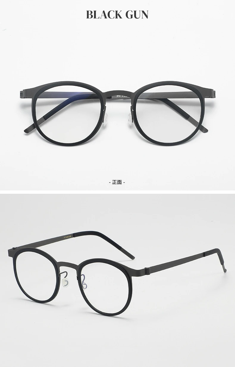 High Quality Pure Titanium Photochromic Anti Blue Light Reading Glasses for Men Woman with Oval Brand Design Presbyopia Glasses