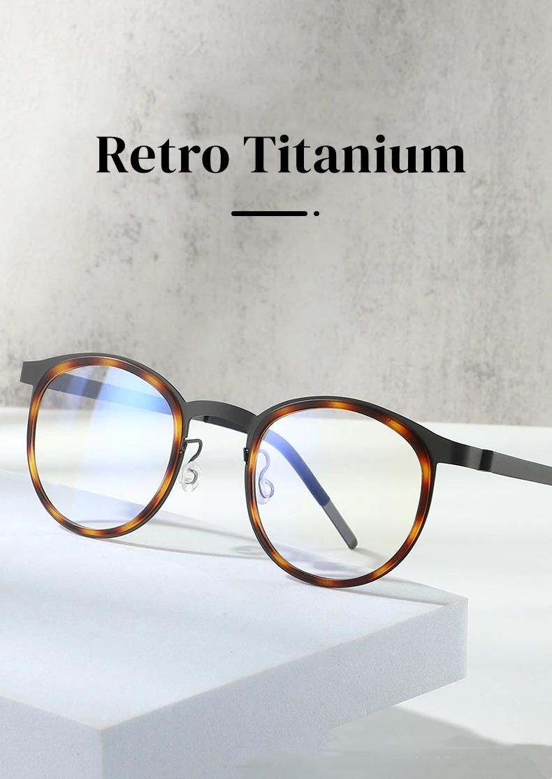 High Quality Pure Titanium Photochromic Anti Blue Light Reading Glasses for Men Woman with Oval Brand Design Presbyopia Glasses