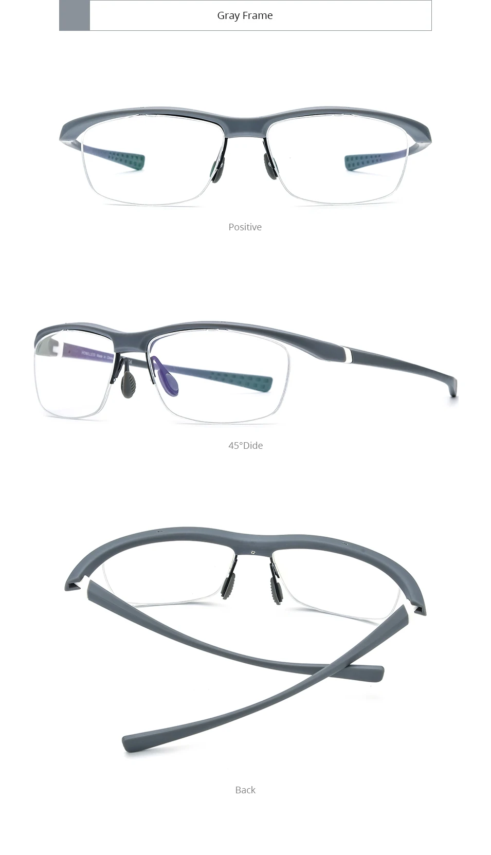 FONEX HONILLESI TR90 Glasses Frame Men Brand Designer Semi Rimless Ultralight Bicycle Eyeglasses Half Rim Sports Eyewear 7027