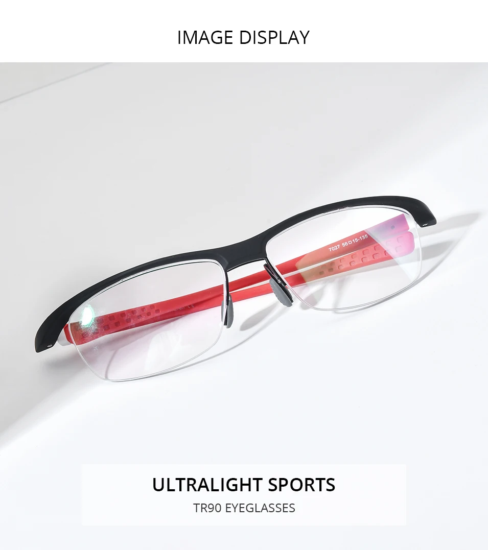 FONEX HONILLESI TR90 Glasses Frame Men Brand Designer Semi Rimless Ultralight Bicycle Eyeglasses Half Rim Sports Eyewear 7027