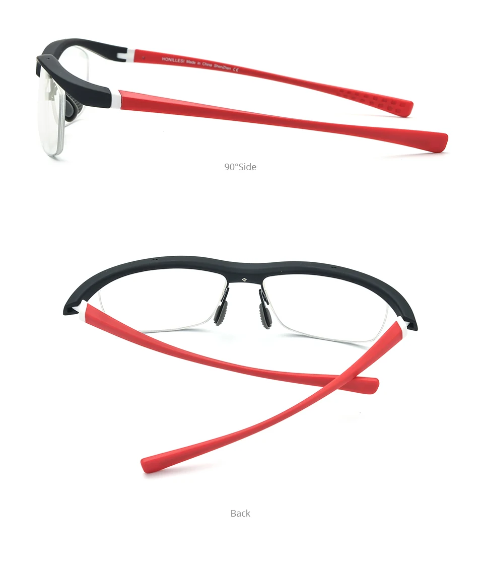 FONEX HONILLESI TR90 Glasses Frame Men Brand Designer Semi Rimless Ultralight Bicycle Eyeglasses Half Rim Sports Eyewear 7027