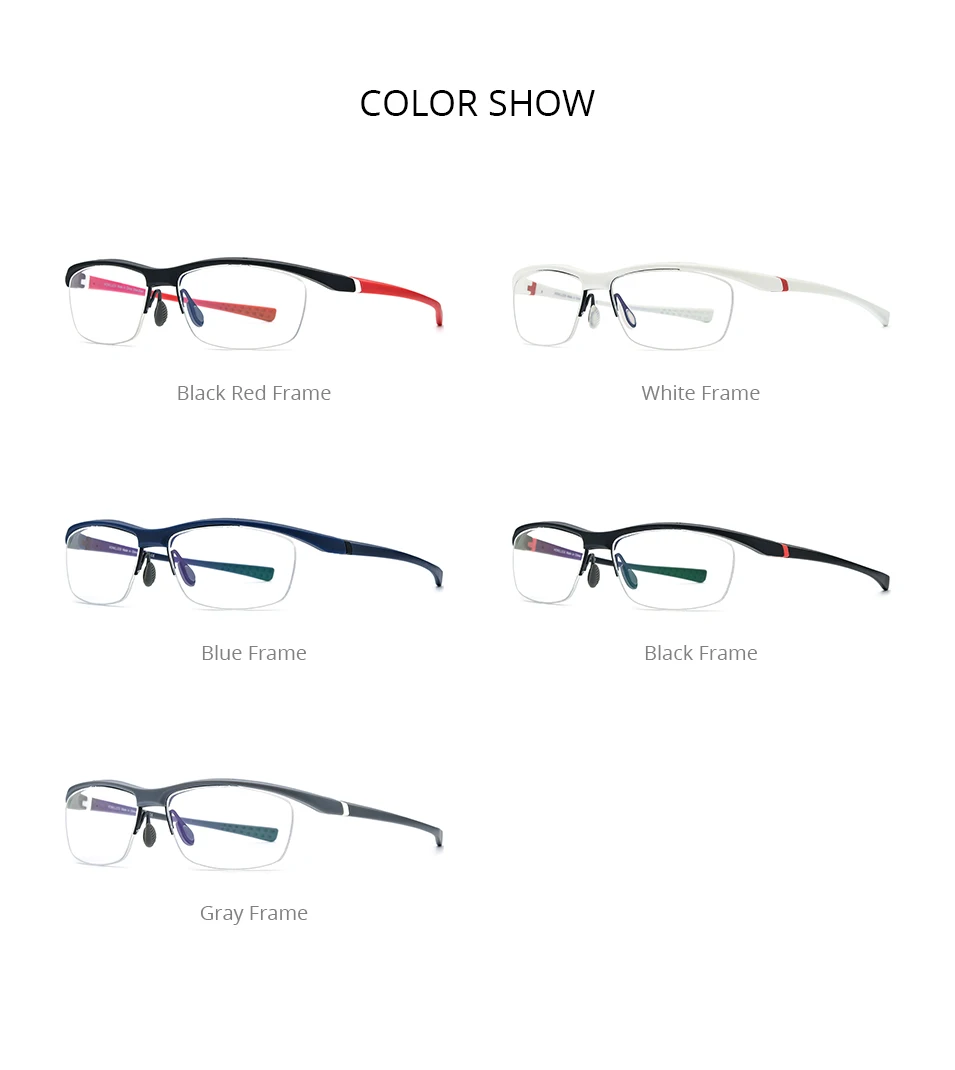 FONEX HONILLESI TR90 Glasses Frame Men Brand Designer Semi Rimless Ultralight Bicycle Eyeglasses Half Rim Sports Eyewear 7027