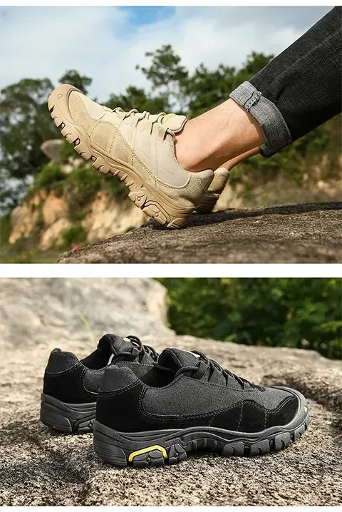 NMen's Outdoor Hiking Shoes Anti Slip Thick Soled Hiking Shoes Comfortable and Durable Walking Boots, Gray Exercise Shoes Tennis