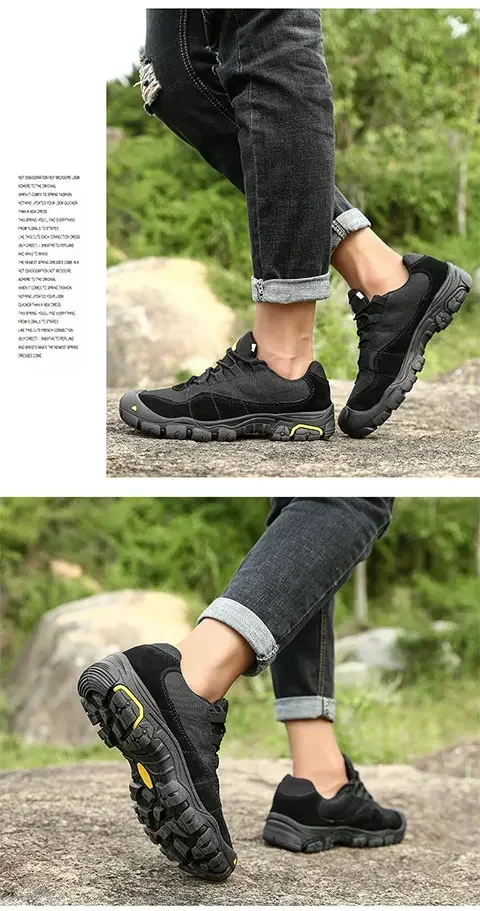NMen's Outdoor Hiking Shoes Anti Slip Thick Soled Hiking Shoes Comfortable and Durable Walking Boots, Gray Exercise Shoes Tennis