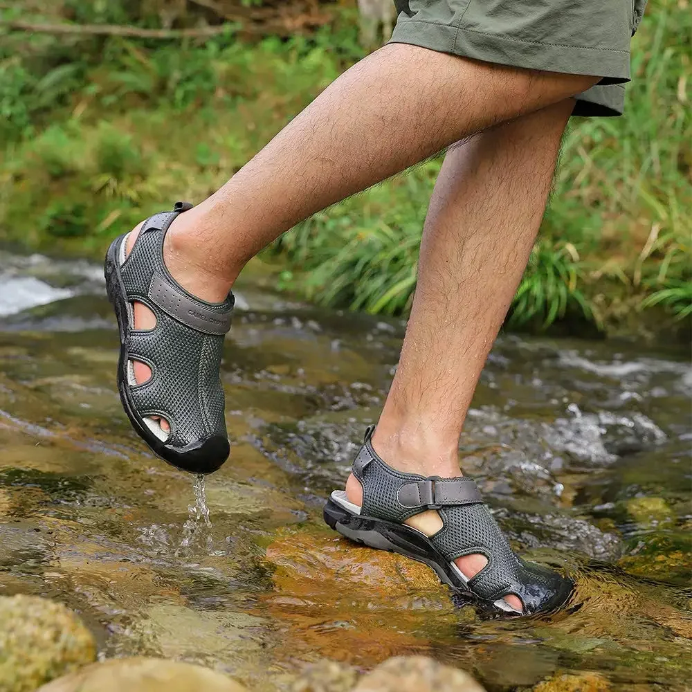 GOLDEN CAMEL Men's Summer Sandals Mesh Closed-Toe Beach Sandal Treking Water Hiking Shoes for Men 2023 New Outdoor Waterproof