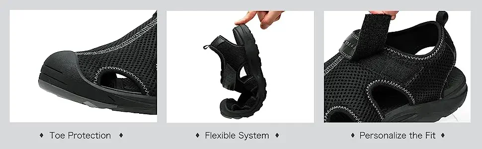 GOLDEN CAMEL Men's Summer Sandals Mesh Closed-Toe Beach Sandal Treking Water Hiking Shoes for Men 2023 New Outdoor Waterproof