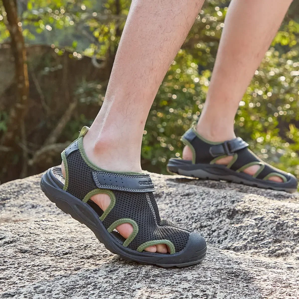 GOLDEN CAMEL Men's Summer Sandals Mesh Closed-Toe Beach Sandal Treking Water Hiking Shoes for Men 2023 New Outdoor Waterproof
