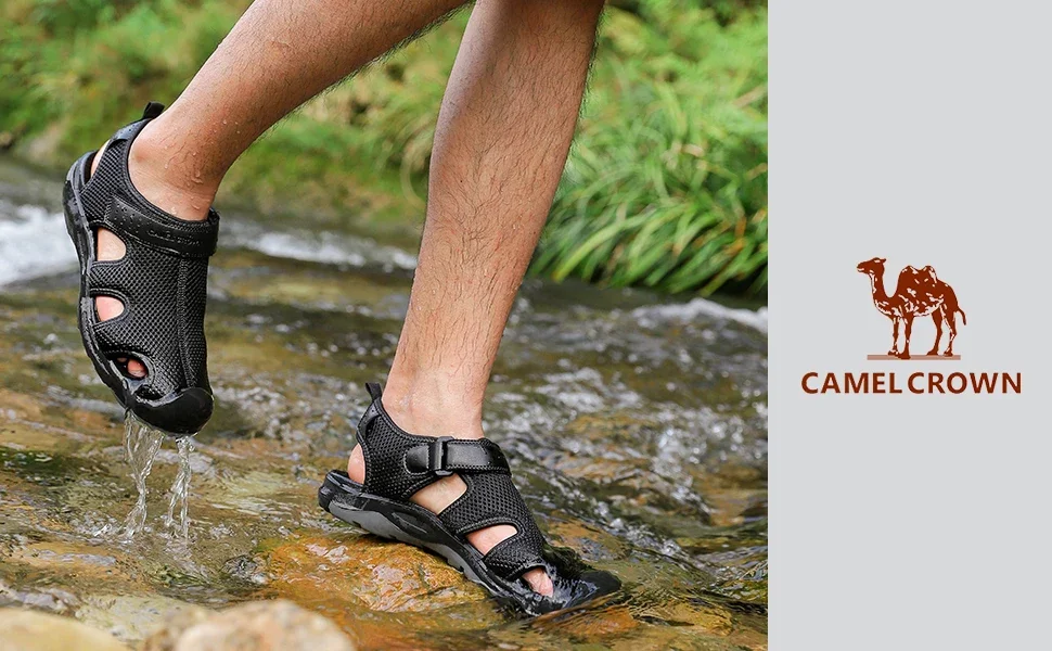 GOLDEN CAMEL Men's Summer Sandals Mesh Closed-Toe Beach Sandal Treking Water Hiking Shoes for Men 2023 New Outdoor Waterproof