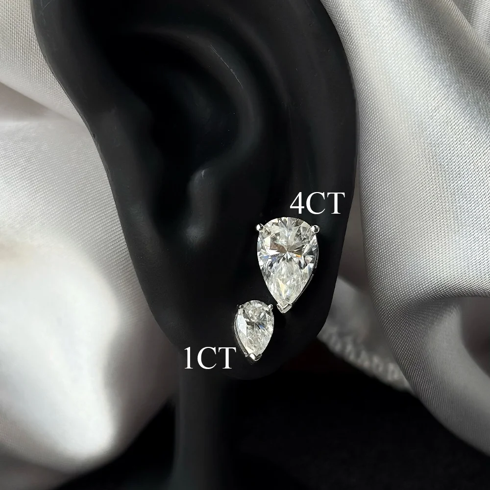 COSYA D Color 1-4CT Pear Cut Moissanite Earrings for Women S925 Silver Plated 18K Gold Waterdrop Diamond Dainty Fine Jewelry
