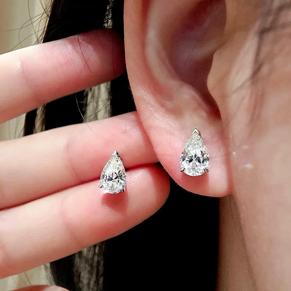 COSYA D Color 1-4CT Pear Cut Moissanite Earrings for Women S925 Silver Plated 18K Gold Waterdrop Diamond Dainty Fine Jewelry