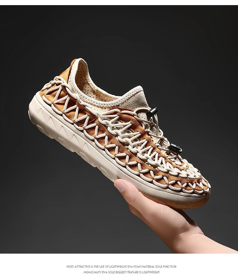 Summer Hand-woven Men's Sandals Fashion Men Casual Shoes Brand Designer Men Sneakers High Quality Beach Sandals Men Shoes