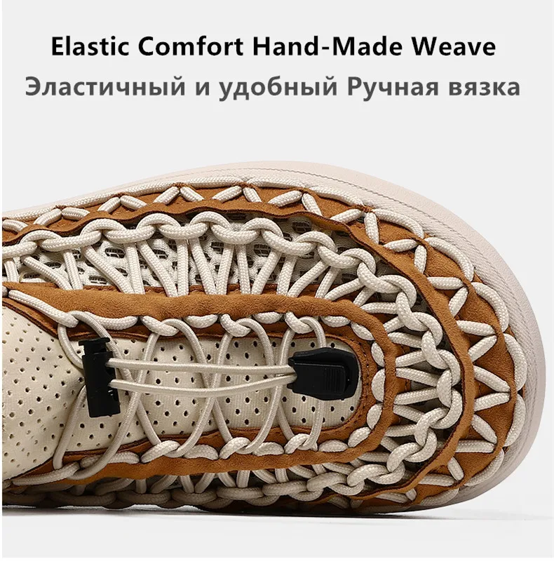 Summer Hand-woven Men's Sandals Fashion Men Casual Shoes Brand Designer Men Sneakers High Quality Beach Sandals Men Shoes