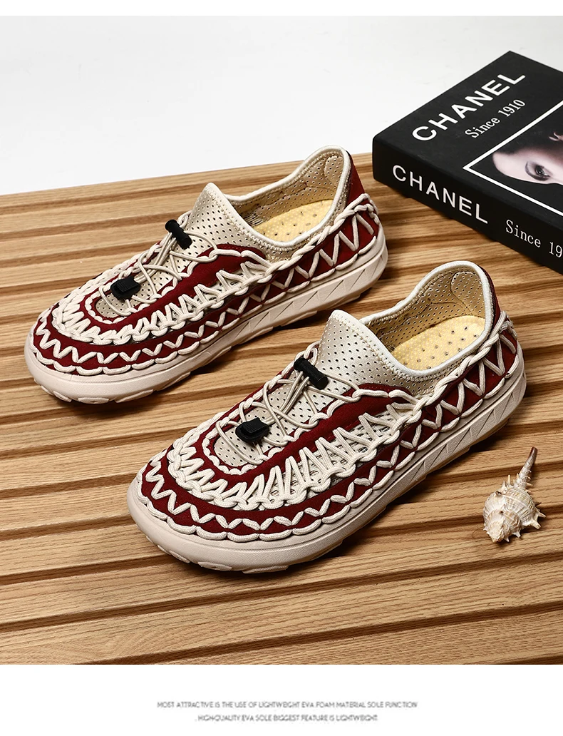Summer Hand-woven Men's Sandals Fashion Men Casual Shoes Brand Designer Men Sneakers High Quality Beach Sandals Men Shoes