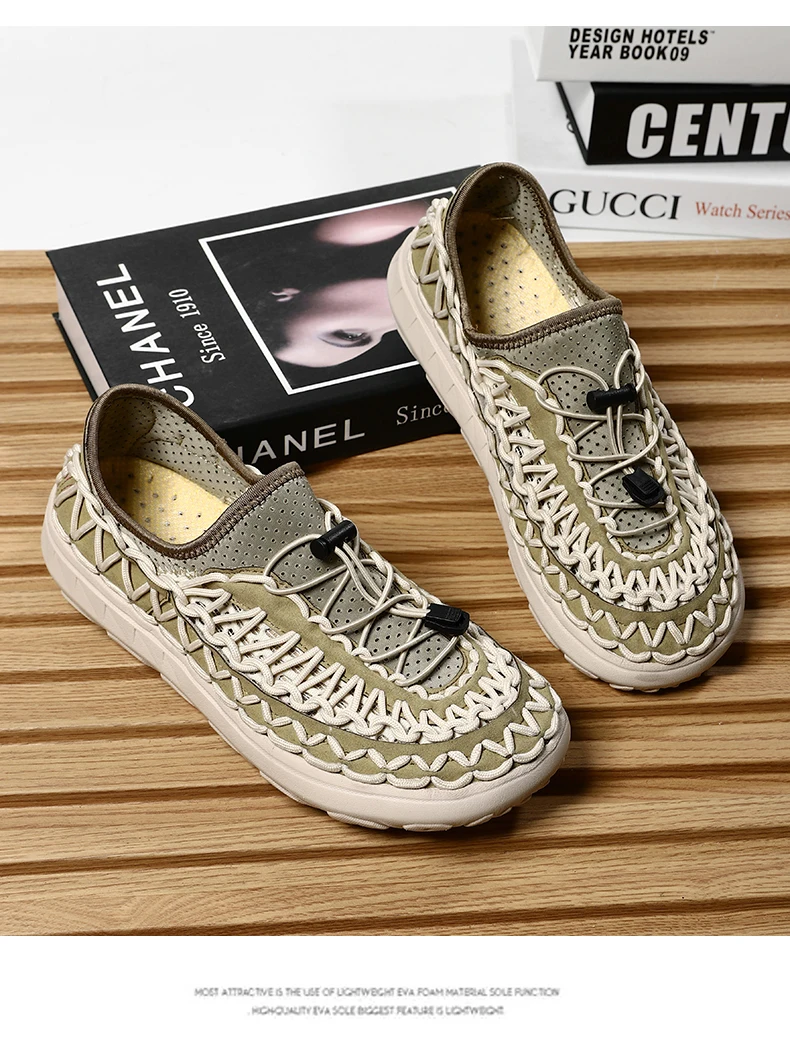 Summer Hand-woven Men's Sandals Fashion Men Casual Shoes Brand Designer Men Sneakers High Quality Beach Sandals Men Shoes