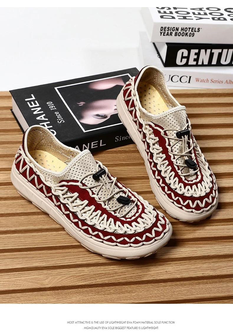 Summer Hand-woven Men's Sandals Fashion Men Casual Shoes Brand Designer Men Sneakers High Quality Beach Sandals Men Shoes