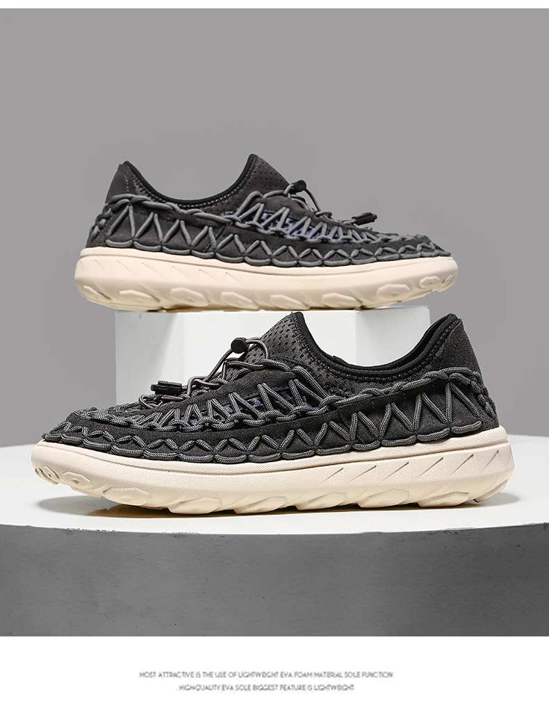 Summer Hand-woven Men's Sandals Fashion Men Casual Shoes Brand Designer Men Sneakers High Quality Beach Sandals Men Shoes