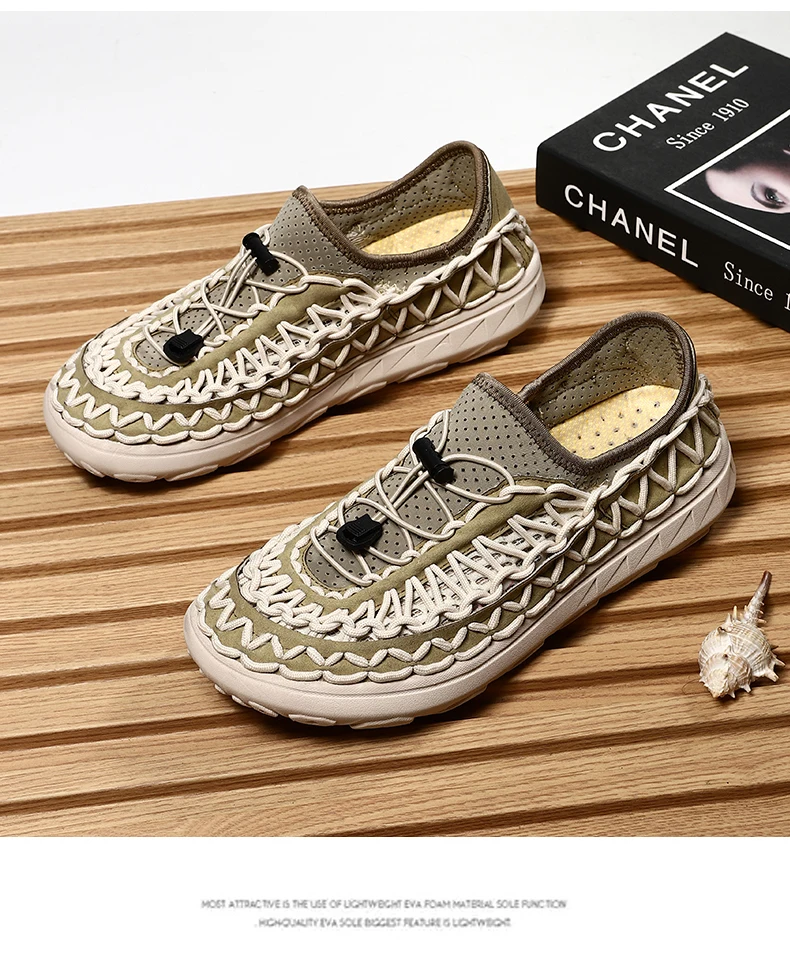Summer Hand-woven Men's Sandals Fashion Men Casual Shoes Brand Designer Men Sneakers High Quality Beach Sandals Men Shoes
