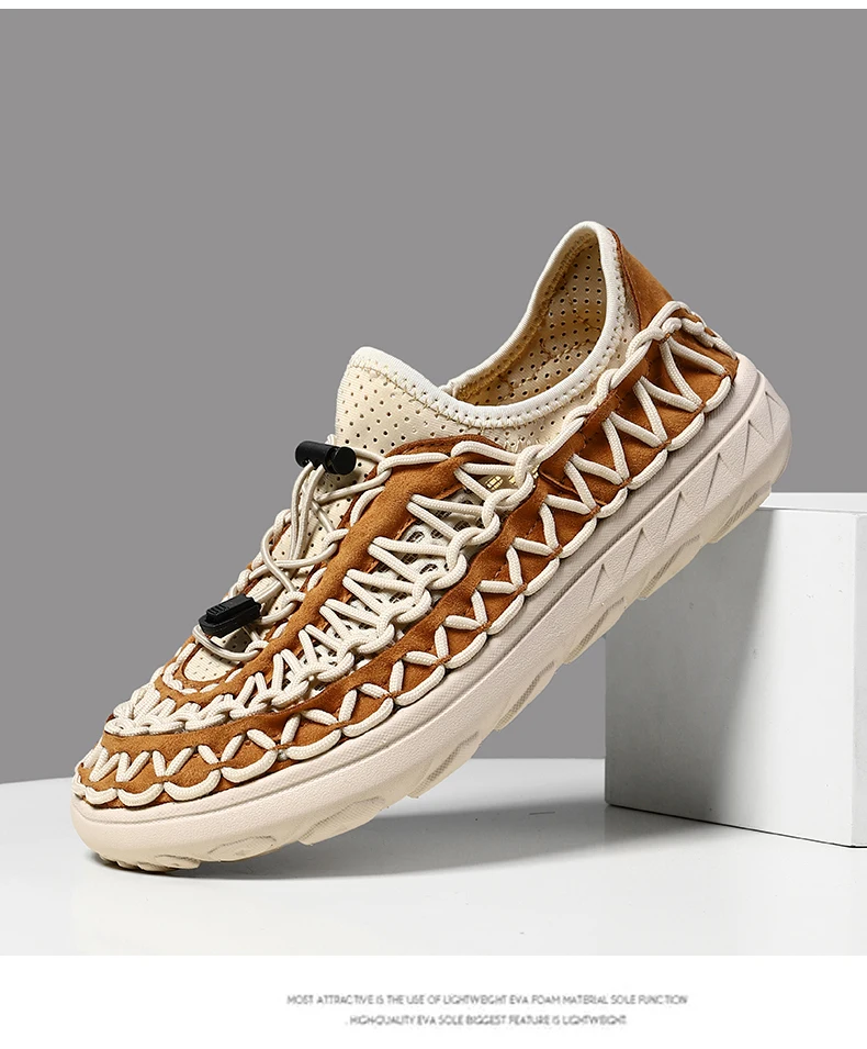 Summer Hand-woven Men's Sandals Fashion Men Casual Shoes Brand Designer Men Sneakers High Quality Beach Sandals Men Shoes