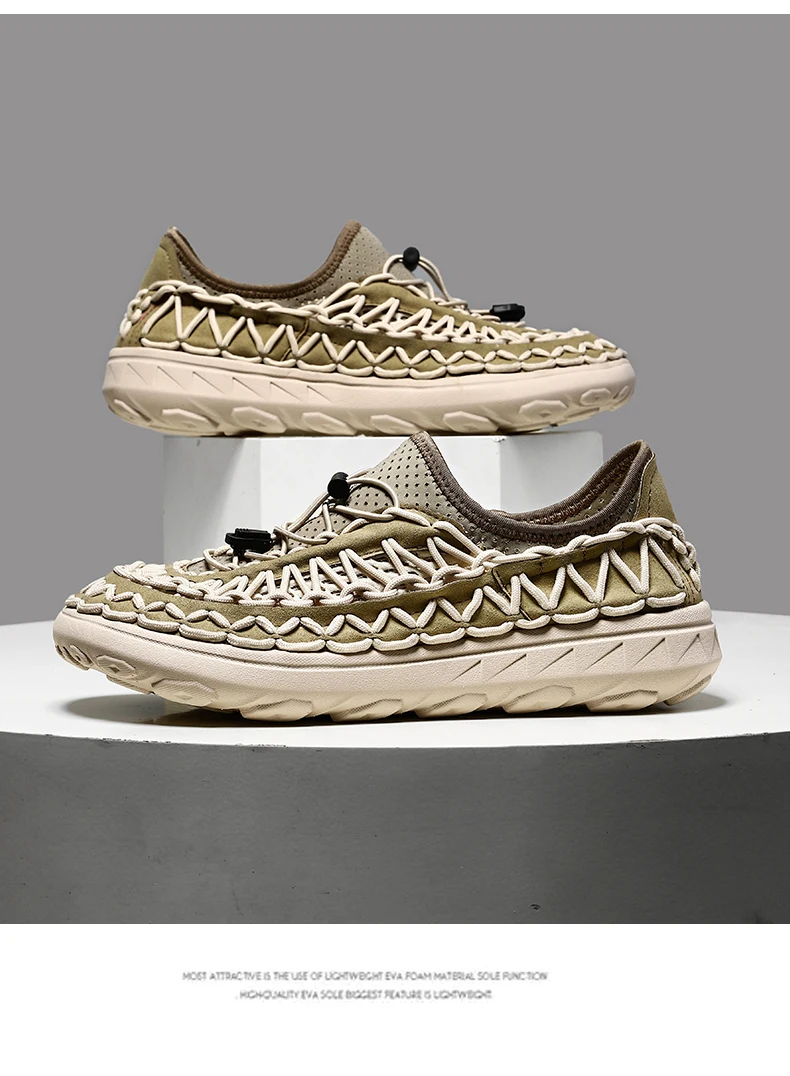 Summer Hand-woven Men's Sandals Fashion Men Casual Shoes Brand Designer Men Sneakers High Quality Beach Sandals Men Shoes