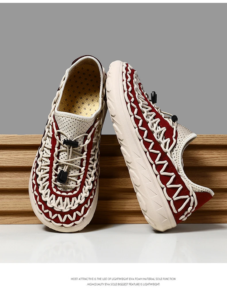 Summer Hand-woven Men's Sandals Fashion Men Casual Shoes Brand Designer Men Sneakers High Quality Beach Sandals Men Shoes