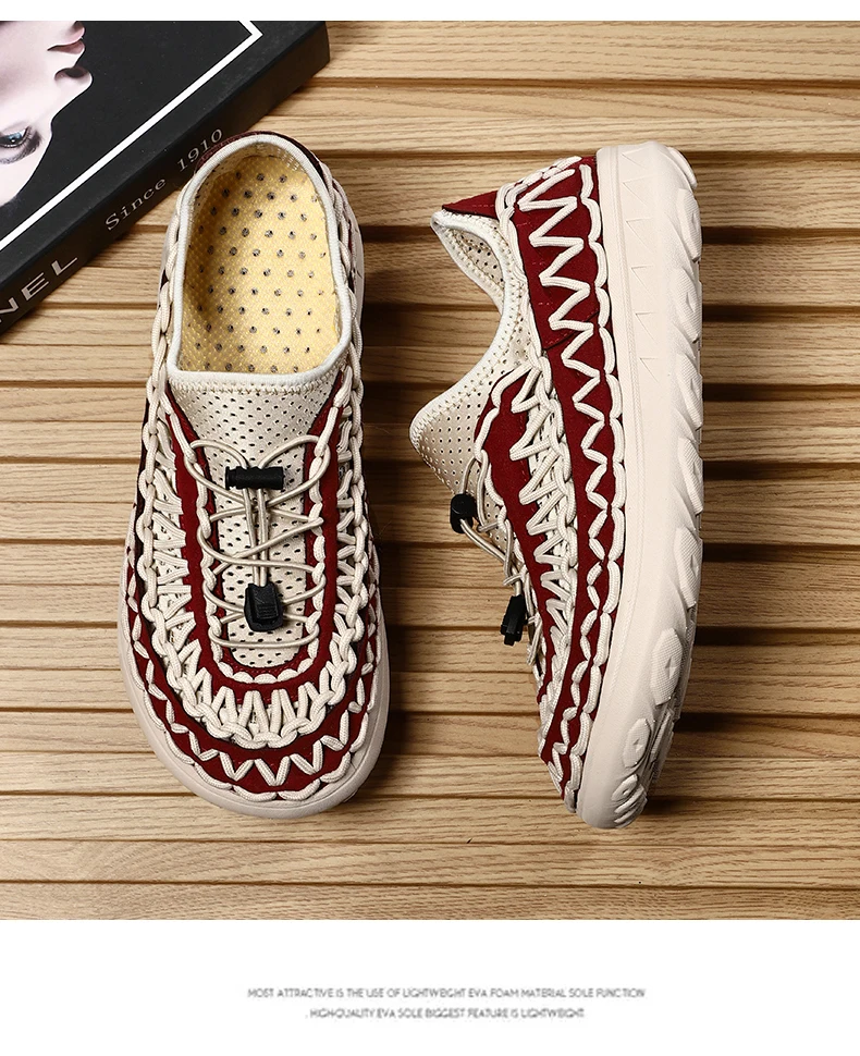 Summer Hand-woven Men's Sandals Fashion Men Casual Shoes Brand Designer Men Sneakers High Quality Beach Sandals Men Shoes