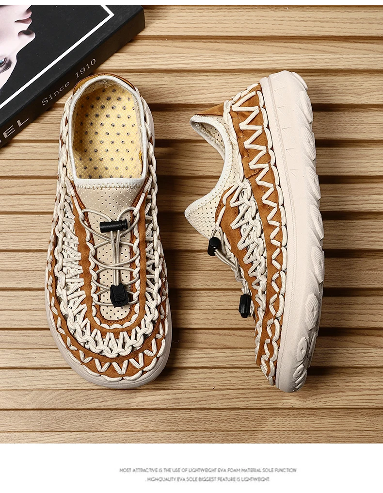 Summer Hand-woven Men's Sandals Fashion Men Casual Shoes Brand Designer Men Sneakers High Quality Beach Sandals Men Shoes