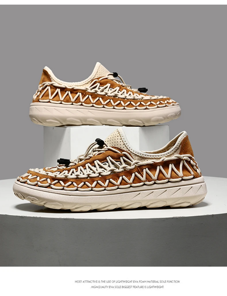 Summer Hand-woven Men's Sandals Fashion Men Casual Shoes Brand Designer Men Sneakers High Quality Beach Sandals Men Shoes